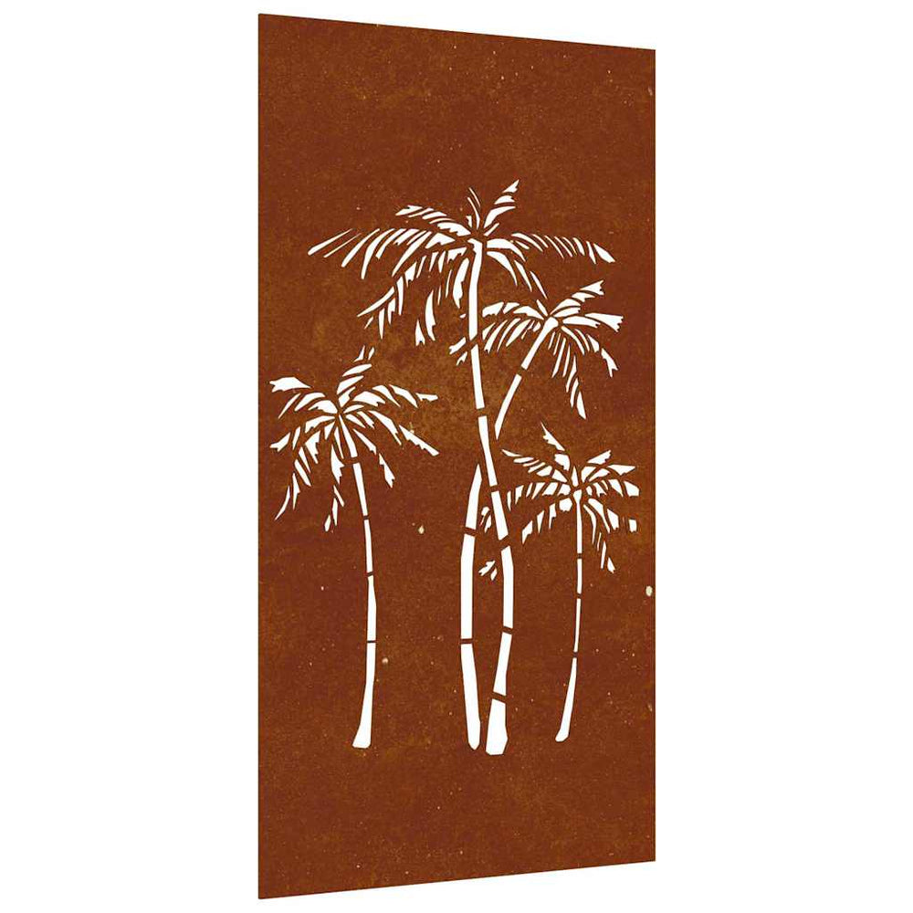 vidaXL Garden Wall Decor 105x55 cm Corten Steel Palm Design