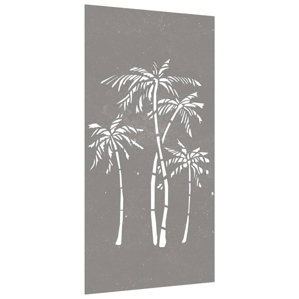 Garten Wanddeko Cortenstahl Palmen-Design 105x55cm