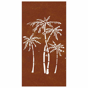 Garten Wanddeko Cortenstahl Palmen-Design 105x55cm