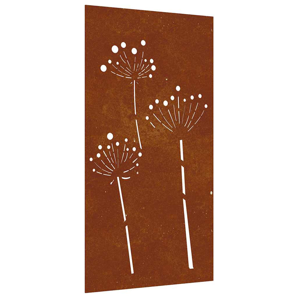 Garten Wanddeko Cortenstahl Blumen 105x55cm