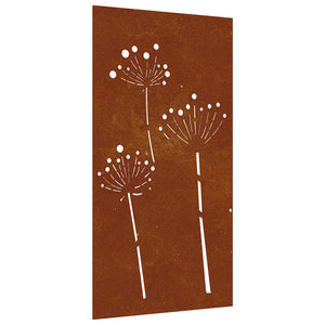 Garten Wanddeko Cortenstahl Blumen 105x55cm