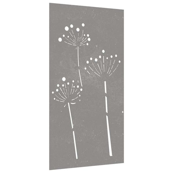 Garten Wanddeko Cortenstahl Blumen 105x55cm