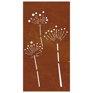 Garten Wanddeko Cortenstahl Blumen 105x55cm