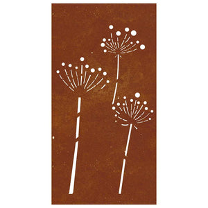 Garten Wanddeko Cortenstahl Blumen 105x55cm