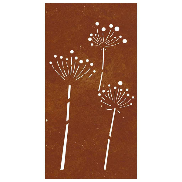 Garten Wanddeko Cortenstahl Blumen 105x55cm