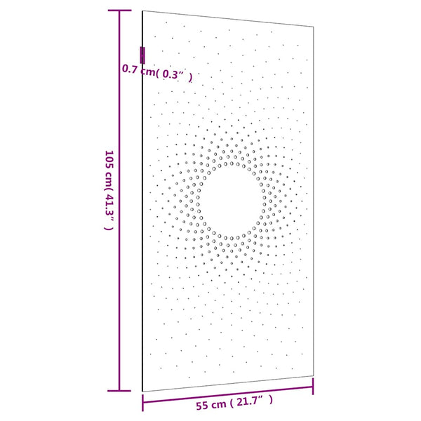 Garten Wanddeko Cortenstahl Sonne 105x55cm