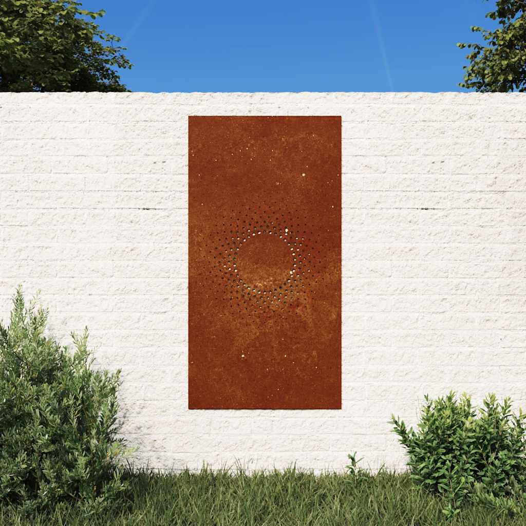 Garten Wanddeko Cortenstahl Sonne 105x55cm