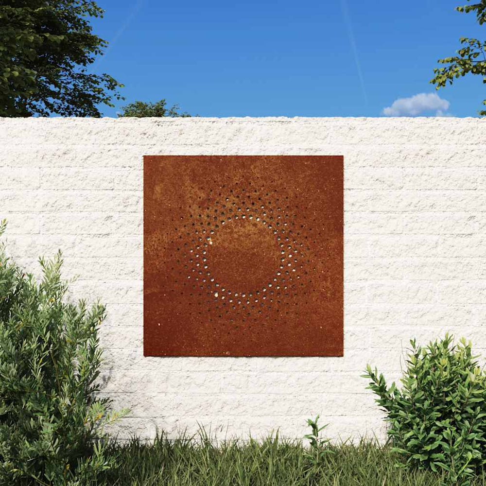 vidaXL Garden Wall Decor 55x55 cm Corten Steel Sun Design