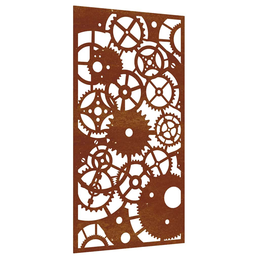 vidaXL Garden Wall Decor 105x55 cm Corten Steel Gear Design
