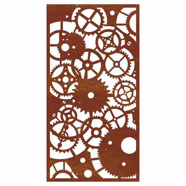 Garten Wanddeko Cortenstahl Zahnrad 105x55cm
