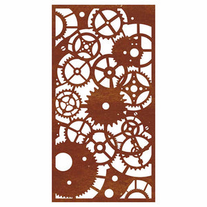 Garten Wanddeko Cortenstahl Zahnrad 105x55cm