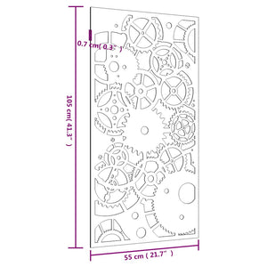 Garten Wanddeko Cortenstahl Zahnrad 105x55cm