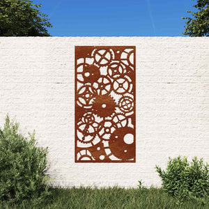 Garten Wanddeko Cortenstahl Zahnrad 105x55cm
