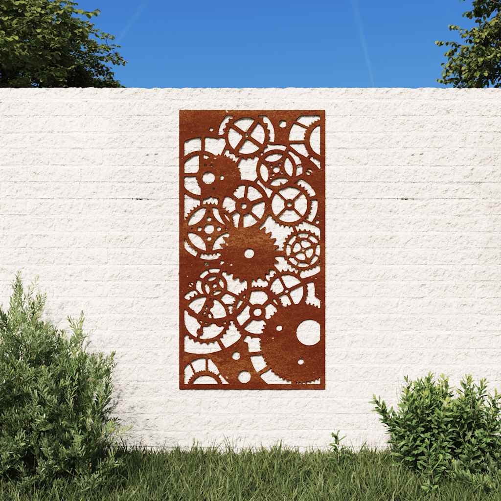 Garten Wanddeko Cortenstahl Zahnrad 105x55cm