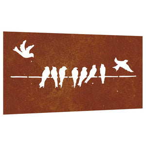 Garten Wanddeko Cortenstahl Vogel Design 105x55cm