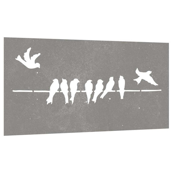 Garten Wanddeko Cortenstahl Vogel Design 105x55cm