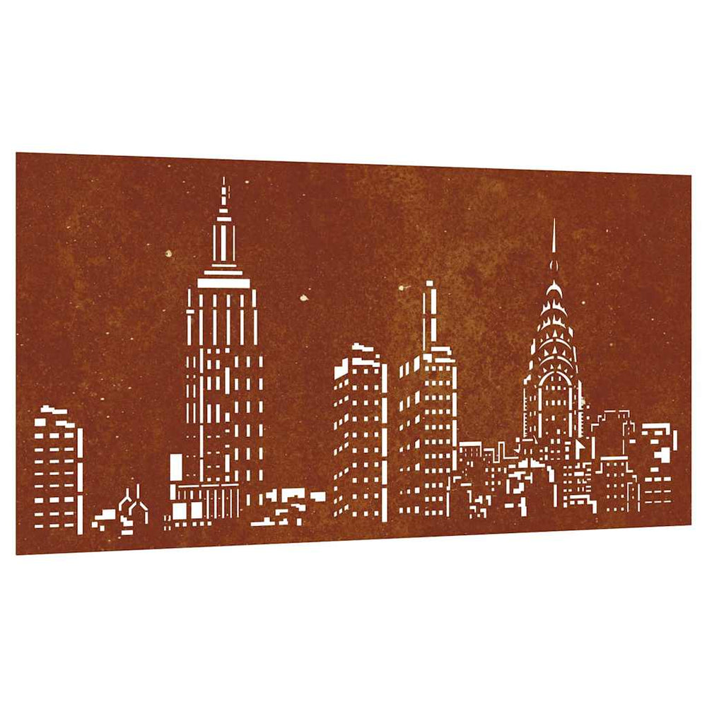 vidaXL Garden Wall Decor 105x55 cm Corten Steel Skyline Design