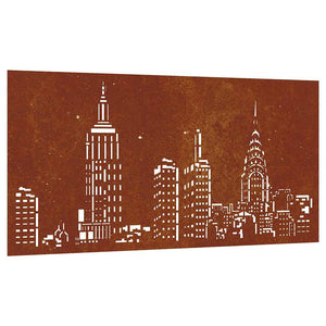 Garten Wanddeko Cortenstahl Skyline 105x55 cm