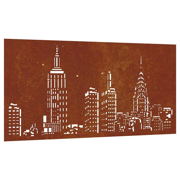Garten Wanddeko Cortenstahl Skyline 105x55 cm