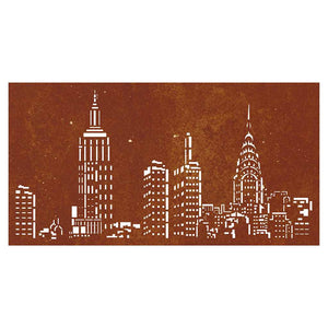 Garten Wanddeko Cortenstahl Skyline 105x55 cm