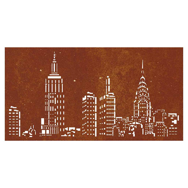 Garten Wanddeko Cortenstahl Skyline 105x55 cm