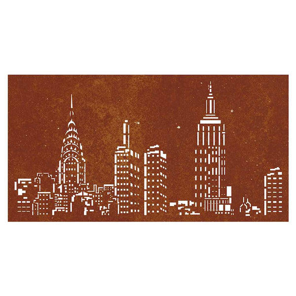 Garten Wanddeko Cortenstahl Skyline 105x55 cm