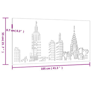 Garten Wanddeko Cortenstahl Skyline 105x55 cm