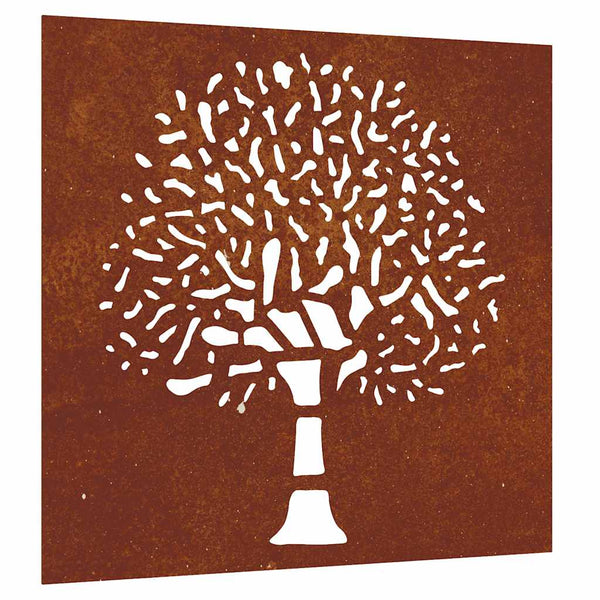 Garten Wanddeko Cortenstahl Baum 55x55 cm