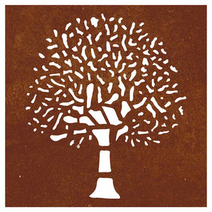 Garten Wanddeko Cortenstahl Baum 55x55 cm
