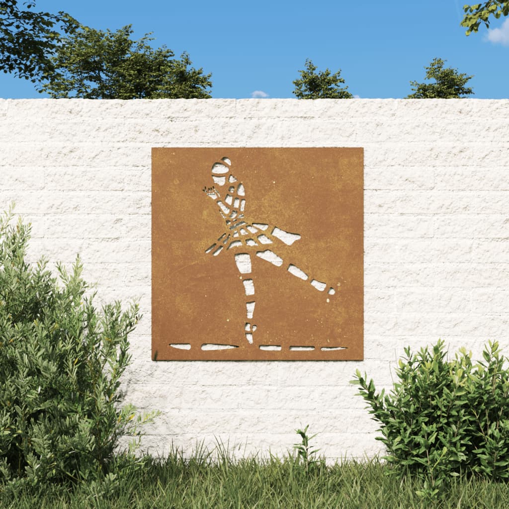 Garten Wanddeko Cortenstahl Balletttänzerin 55x55 cm