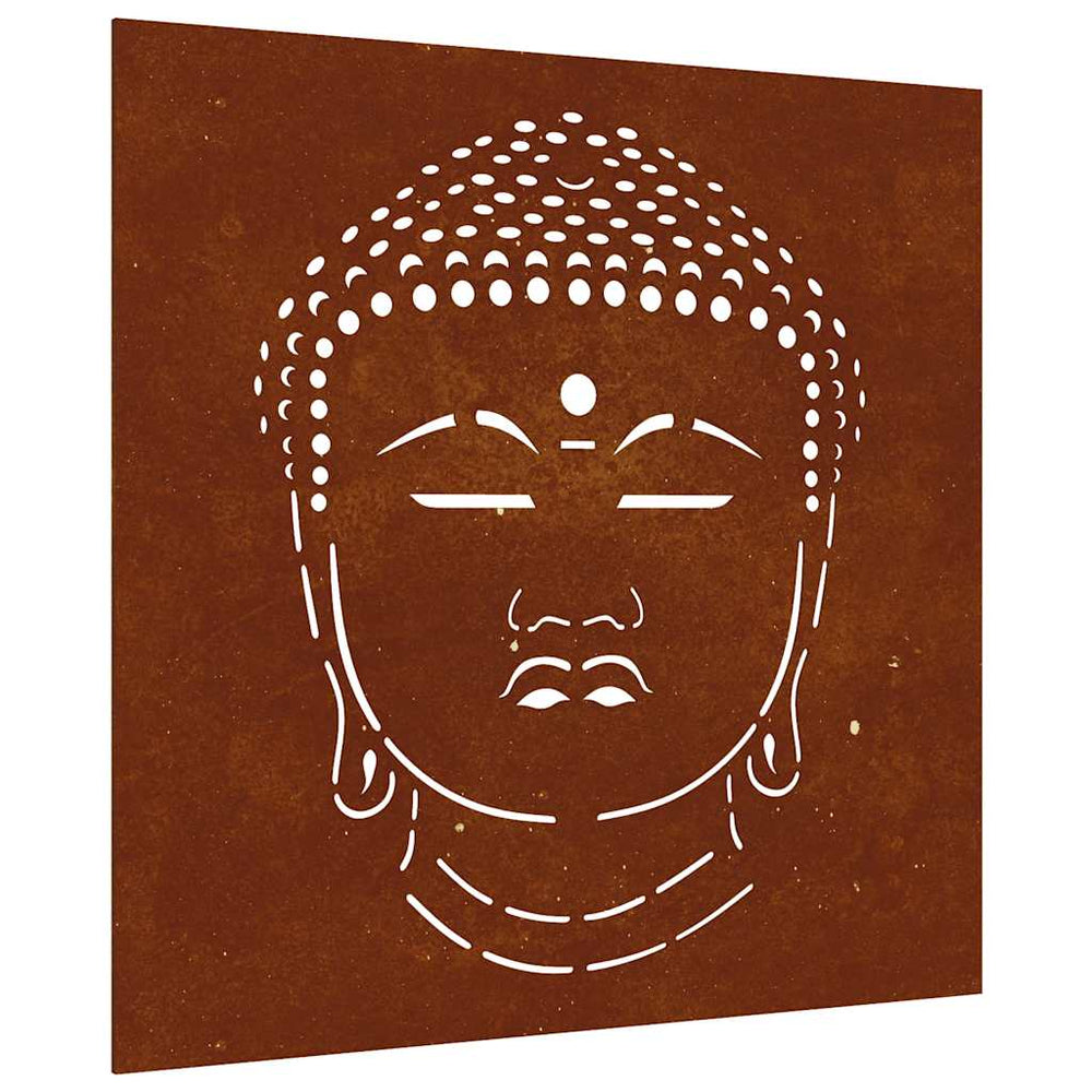 vidaXL Garden Wall Decor 55x55 cm Corten Steel Buddha Head