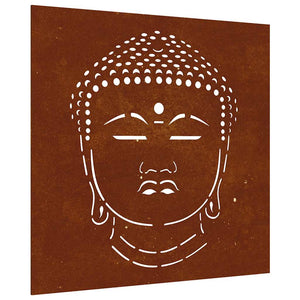 Cortenstahl Buddha Kopf Garten Wanddeko 55cm