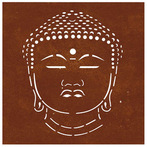 Cortenstahl Buddha Kopf Garten Wanddeko 55cm