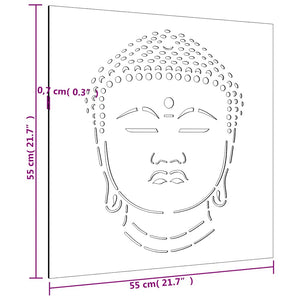 Cortenstahl Buddha Kopf Garten Wanddeko 55cm