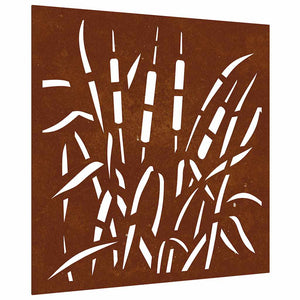 Garten Wanddeko Cortenstahl Gras 55x55 cm