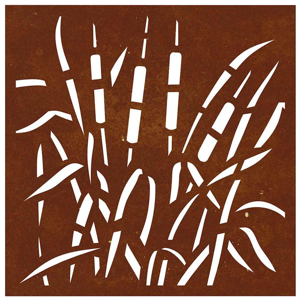 Garten Wanddeko Cortenstahl Gras 55x55 cm