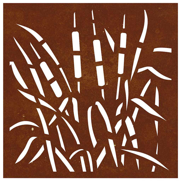 Garten Wanddeko Cortenstahl Gras 55x55 cm