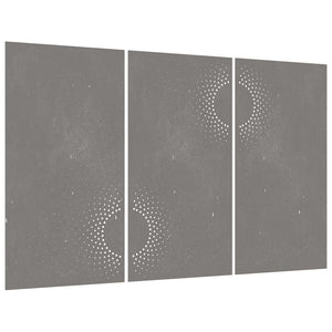 vidaXL Décoration murale de jardin 3 pcs 105x55 cm Acier Corten Design soleil