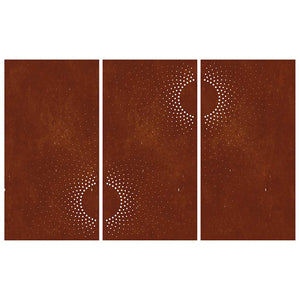 vidaXL Décoration murale de jardin 3 pcs 105x55 cm Acier Corten Design soleil