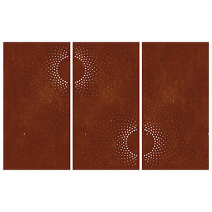vidaXL Décoration murale de jardin 3 pcs 105x55 cm Acier Corten Design soleil