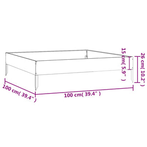 Cortenstahl Hochbeet 100x100x26 cm