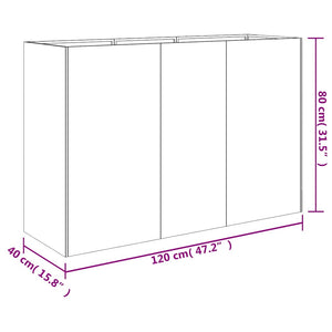 Hochbeet Cortenstahl 120x40x80 cm