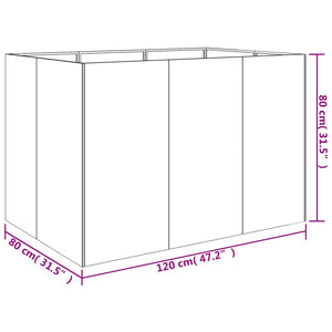 Cortenstahl Hochbeet 120x80x80 cm