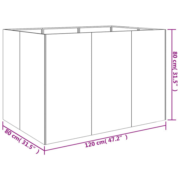 Cortenstahl Hochbeet 120x80x80 cm