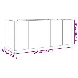 Cortenstahl Hochbeet 200x80x80 cm