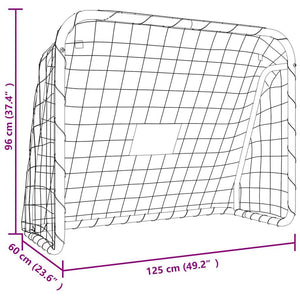 Fußballtor mit Netz 125cm Weiß