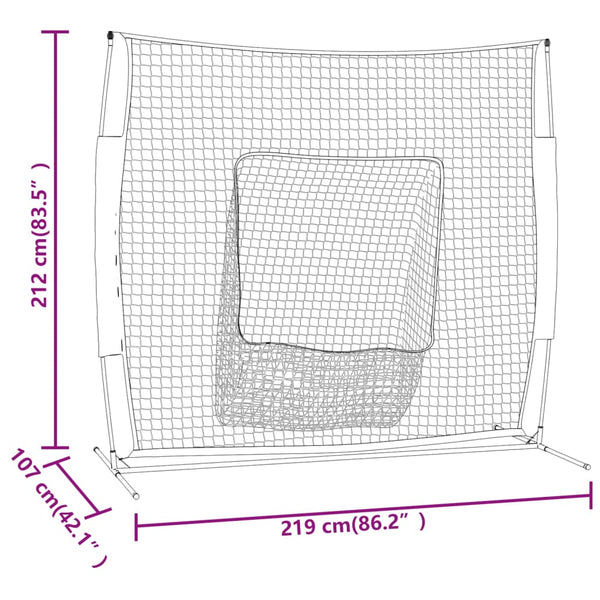 Tragbares Baseballnetz 219x107x212cm