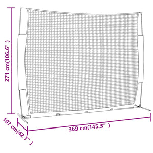 Tragbares Baseballnetz 369x107x271cm