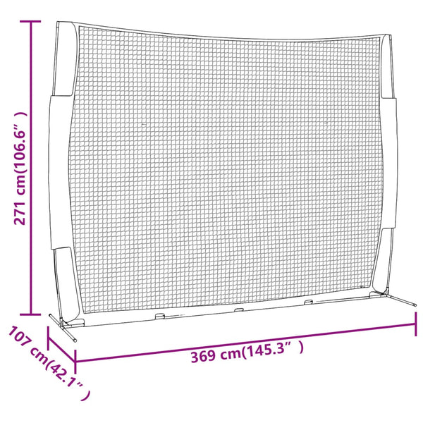 Tragbares Baseballnetz 369x107x271cm