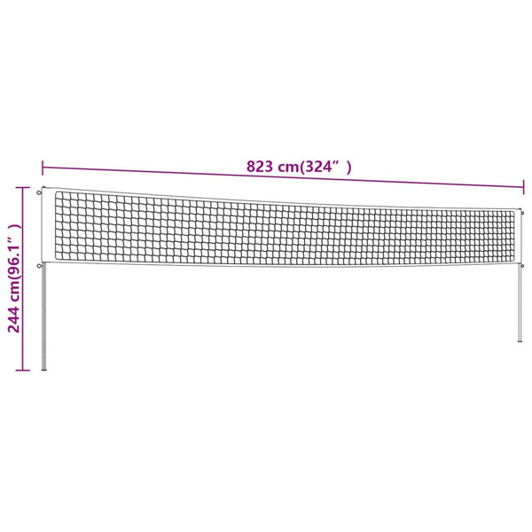 Volleyballnetz 823x244cm Gelb und Schwarz